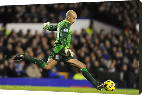 Tim Howard in Action: Everton vs. Tottenham Hotspur, Barclays Premier League (05 January 2011, Goodison Park)