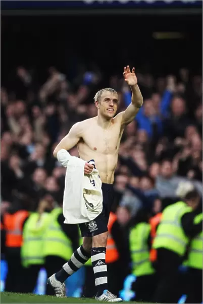 Euphoria Unleashed: Phil Neville's Iconic FA Cup Celebration vs. Chelsea (Everton's Historic Upset at Stamford Bridge, 2011)