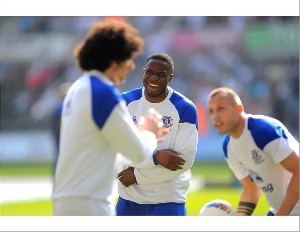 Laughing Victor: Everton's Anichebe Brings Humor to Swansea Warm-Up (BPL: 24 March 2012)