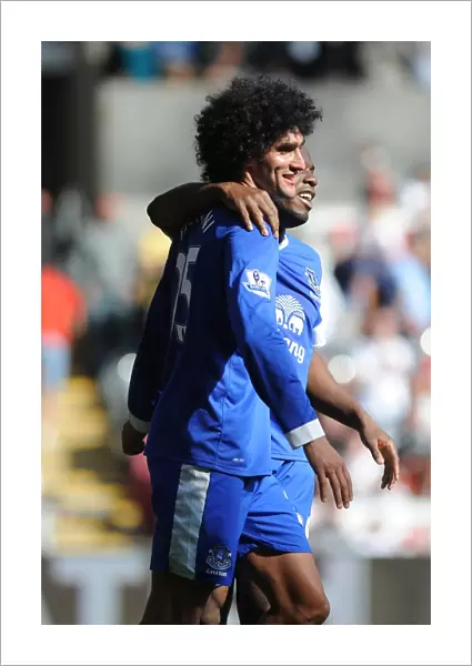 Everton's Unforgettable Moment: Fellaini and Anichebe's Goal Celebration (3-0 vs Swansea City, 2012)