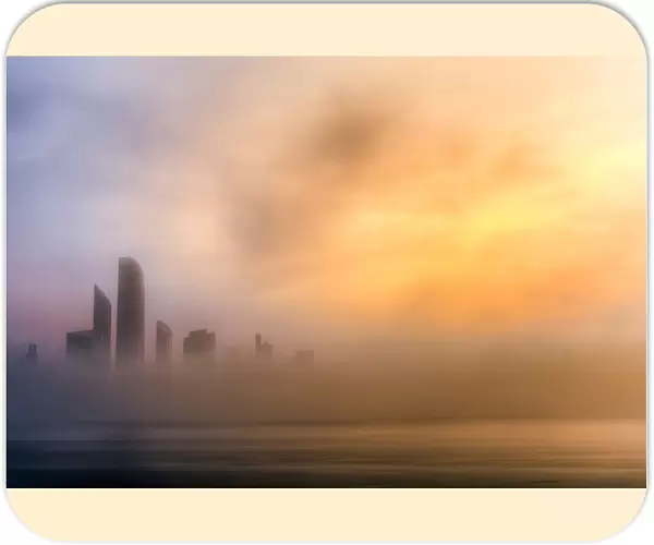 Abu Dhabi Cityscape - Foggy Morning