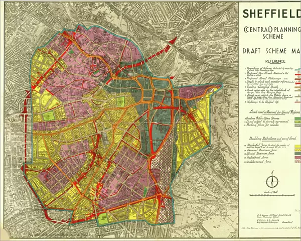 Sheffield (Central) Planning Scheme; Draft Scheme Map, 1939