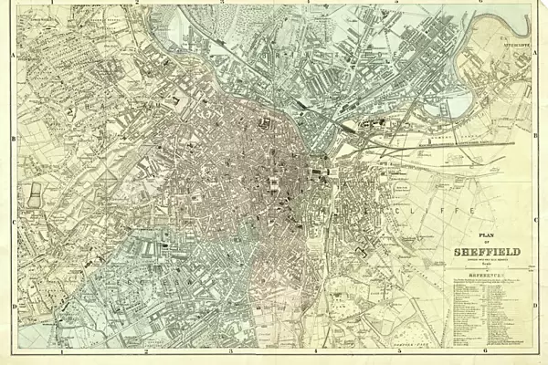Plan of Sheffield, Yorkshire, c. 1870 - 1905