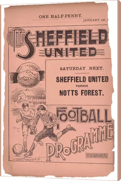 Sheffield United Football Club programme advertising the forthcoming match against Nottingham Forest, 1898