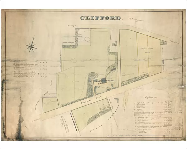 Clifford House, Psalter Lane, Sheffield and surrounding land, 1820