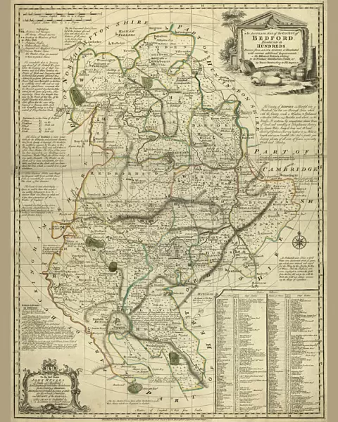 County Map of Bedfordshire, c. 1777