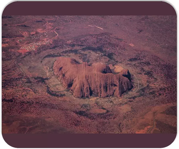 View from plane of Ayers Rock (Uluru), Northern Territory, Australia, November