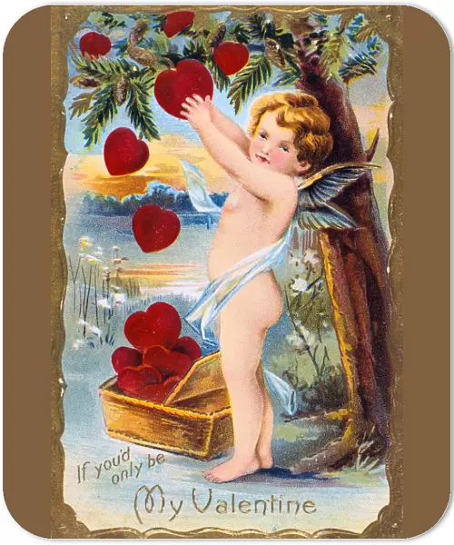 If You d Only Be My Valentine, American Valentine card, 1910