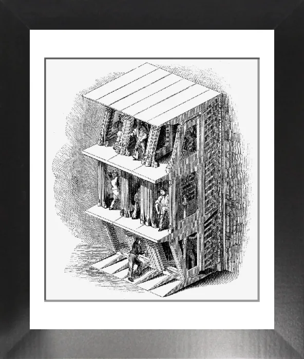 Framed Print : Print of the 1818 tunneling shield used in the Thames Tunnel construction Framed Print : Print of the 1818 tunneling shield used in the Thames Tunnel construction