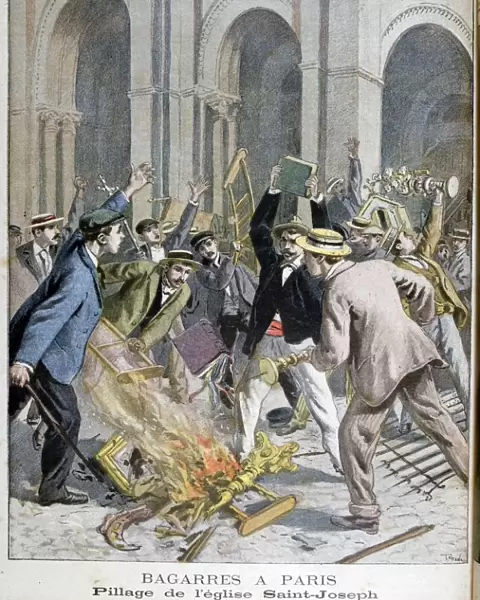The pillage of Saint Joseph, Paris, 1899. Artist: Henri Meyer