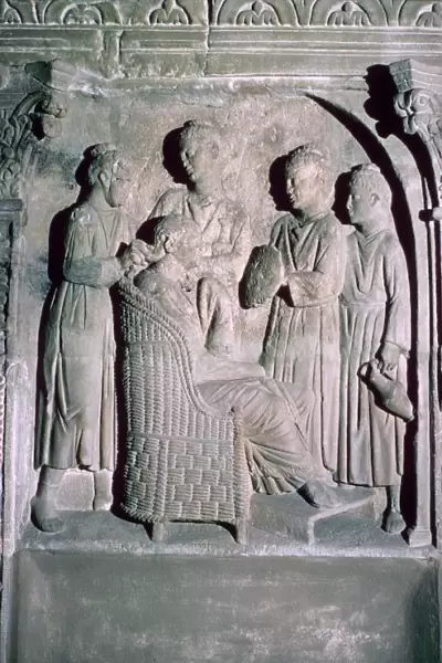 Roman relief of a womans hair being dressed