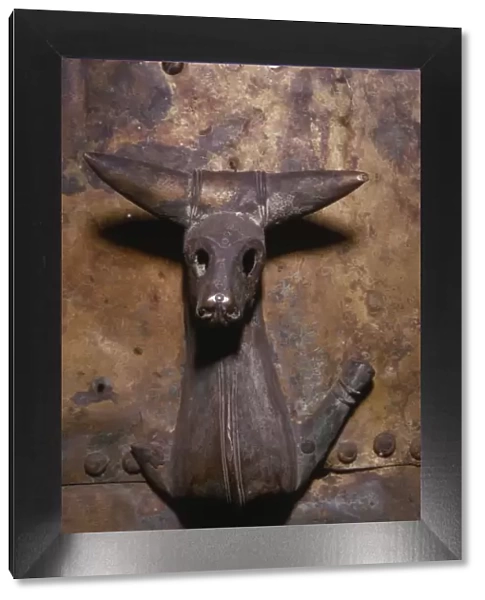 Bull, rivetted to large bronze cauldron, Rynkeby, Denmark. Celtic Iron Age, c. 6th century BC