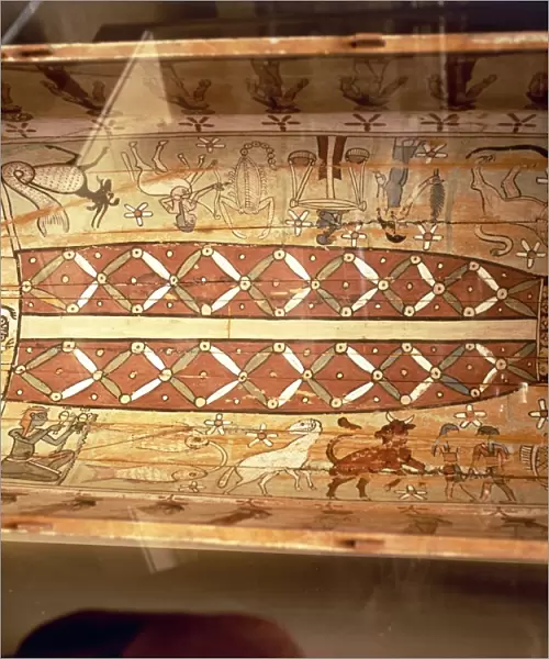 Interior of Egyptian Coffin with Sky - Goddess Nut and Zodiac Signs, 2nd century