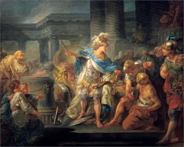 Alexander Cuts the Gordian Knot, late 18th  /  early 19th century. Artist: Jean Simon Berthelemy