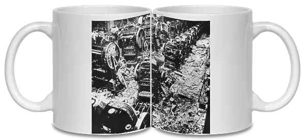 Bomb damage at a Renault factory, Sevres, Paris, 4 April 1943