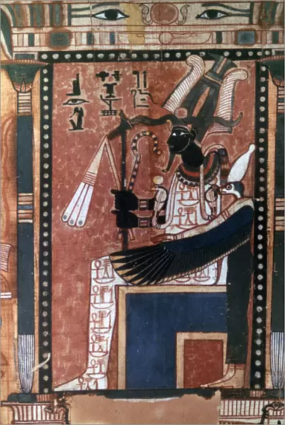 Book of the Dead of the scribe Nebqed, detail of the deceased before Osiris, 18th Dynasty