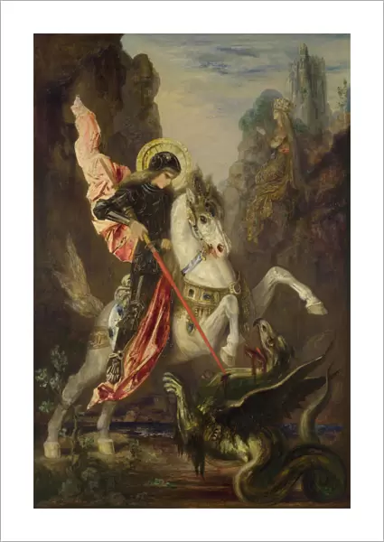 Saint George and the Dragon, 1889-1890. Artist: Moreau, Gustave (1826-1898)