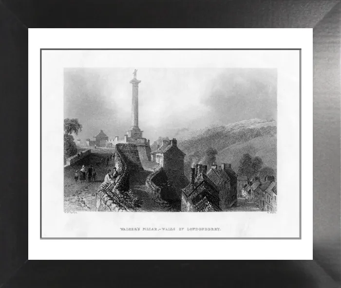 Framed Print : Walkers Pillar print, an 1860 photograph of a Doric column in Londonderry