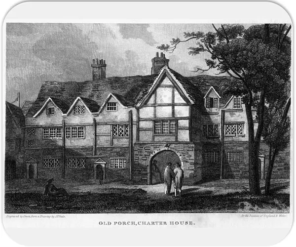 Old porch, Charterhouse, London, 1815. Artist: Owen