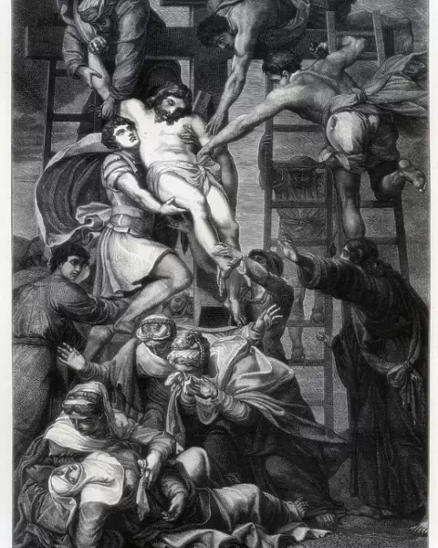 Descent from the Cross, c1545 (1870). Artist: E Thomas