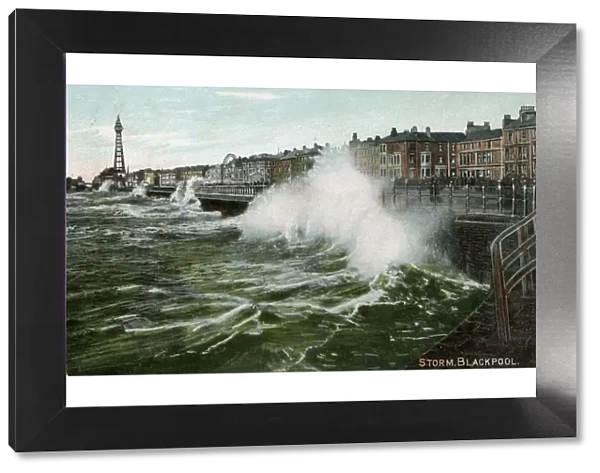 Storm, Blackpool, Lancashire, c1905