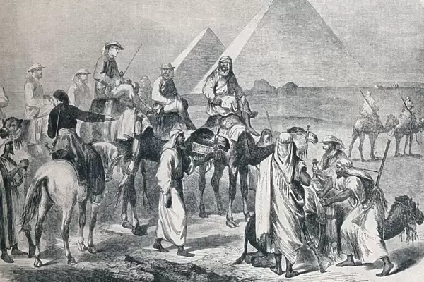 The royal party leaving the encampment at Giza, Egypt, c1861 (1910)