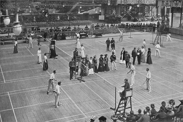 A Badminton Tournament at the Crystal Palace, 1902, (1903). Artist: Russell & Sons