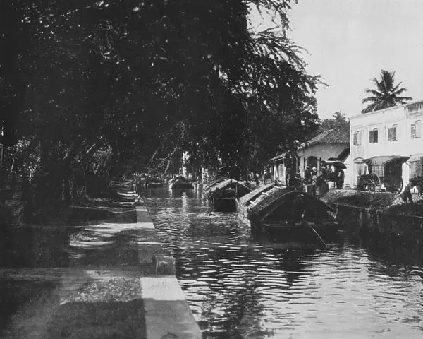 Negombo Canal, Showing Padda Boats, c1890, (1910). Artist: Alfred William Amandus Plate