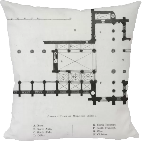 Ground Plan of Melrose Abbey, 1897