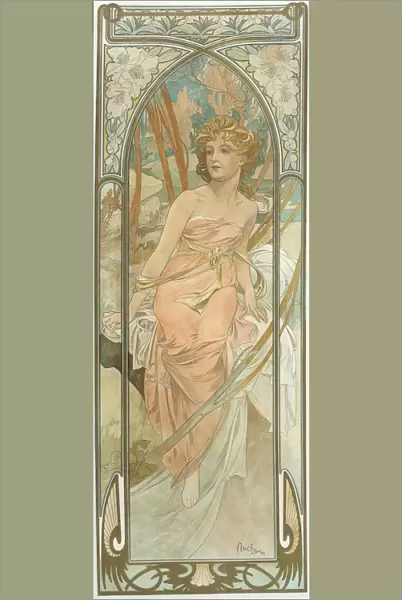 The Times of the Day: Morning Awakening. Artist: Mucha, Alfons Marie (1860-1939)