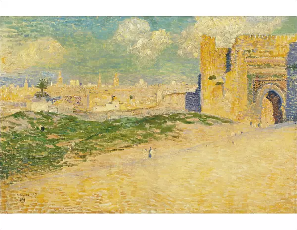 The Mansur Gate in Meknes, Morocco. Artist: Rysselberghe, Theo van (1862-1926)