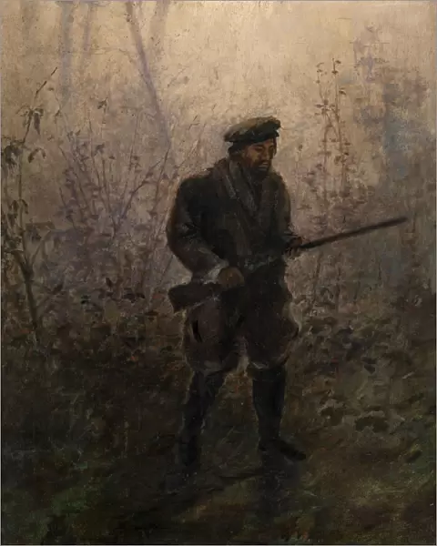 Hunter in the Forest. Artist: Pokhitonov, Ivan Pavlovich (1850-1923)