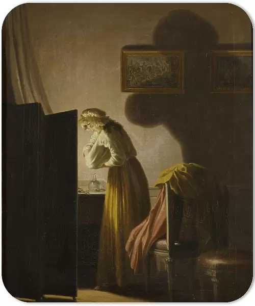 A Woman Catching Fleas by Candlelight