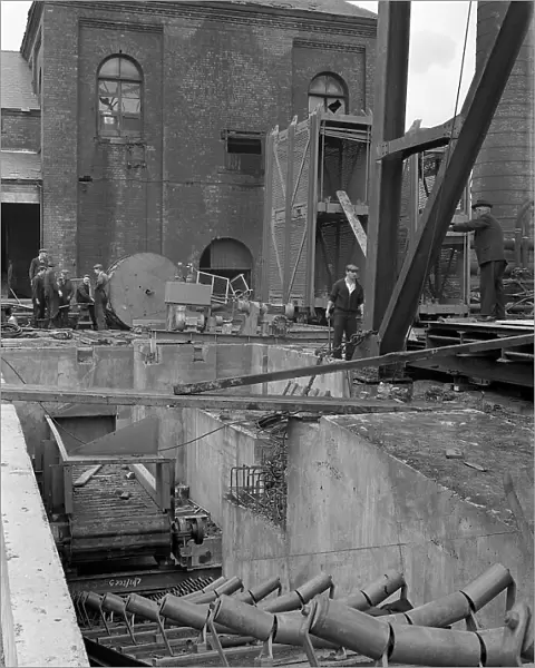 Newly installed conveyor sytem at Hickleton Main pit, Thurnscoe, South Yorkshire, 1961