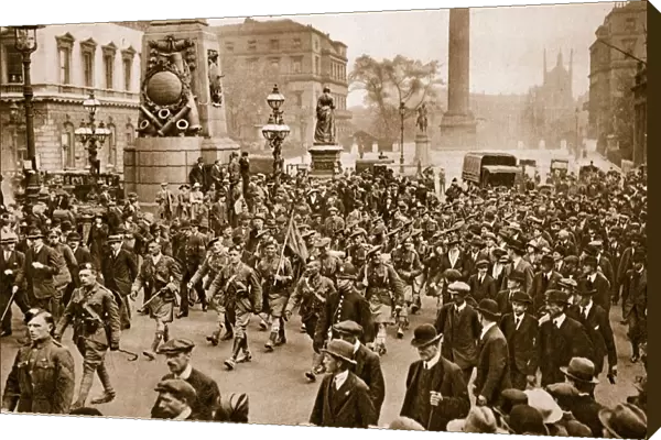 1st Battalion London Scottish marching through London on arrival from France, May 16th, 1919