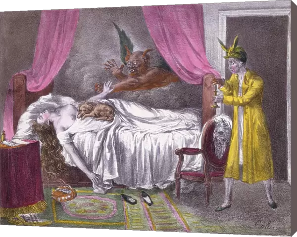 The Nightmare, from L Album comique, pub. 1825 (hand coloured engraving)