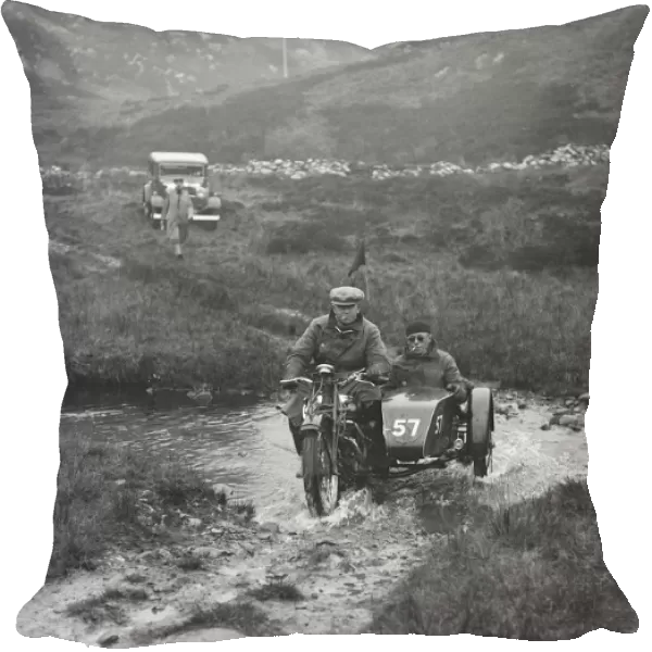 493 cc Triumph and sidecar of HS Perry competing in E&DMC Scottish 6 Days Trial, 1933