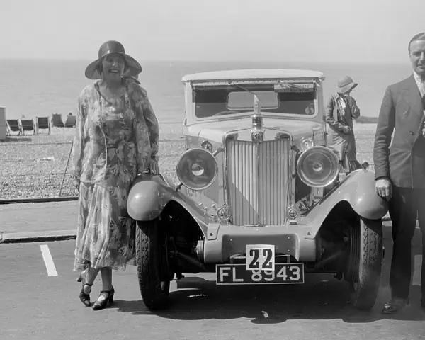 MG 18  /  80 of Mrs R Gough at the B&HMC Brighton Motor Rally, 1930. Artist: Bill Brunell