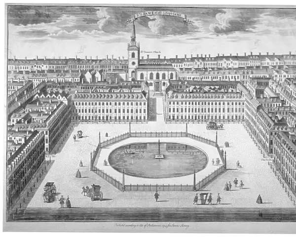 St Jamess Square from the south, London, 1754