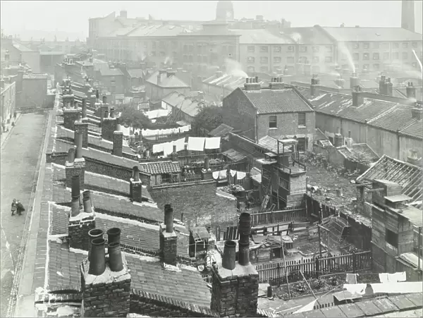 View across roof tops to Pinks Factory, Tabard Street, Southwark, London, 1916