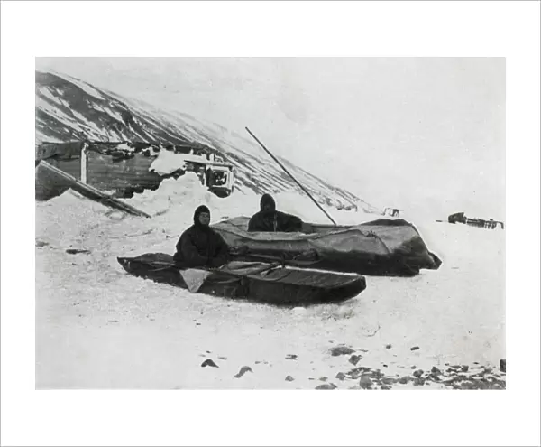 The Two Kayaks Ashore, c1911, 1913. Artist: G Murray Levick