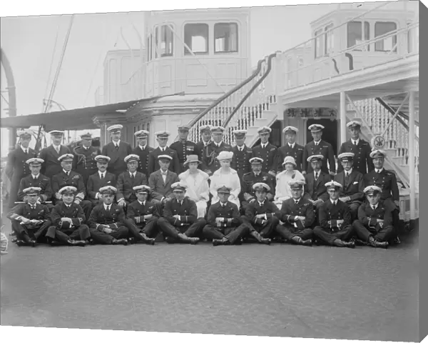 Queen Mary, King George V and crew on board HMY Victoria and Albert, 1925. Creator