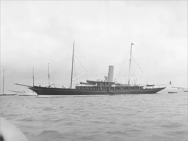 The steam yacht Rosabelle II 1912. Creator: Kirk & Sons of Cowes