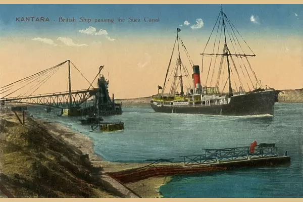 Kantara - British Ship passing the Suez Canal, c1918-c1939. Creator: Unknown