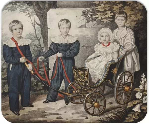 Portrait of the Talyzin children, Early 1830s. Creator: Hampeln, Carl, von (1794-after 1880)
