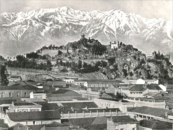 The hill of Santa Lucia with the Andes in the background, Santiago, Chile, 1895. Creator: Unknown