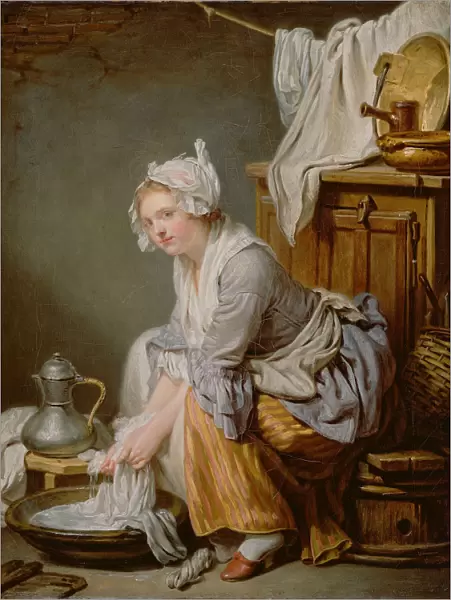 The Laundress (La Blanchisseuse), 1761. Artist: Greuze, Jean-Baptiste (1725-1805)