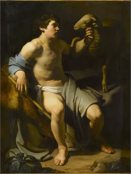 Saint John The Baptist Holding A Sheep. Creator: Manfredi, Bartolomeo (1587-1622)
