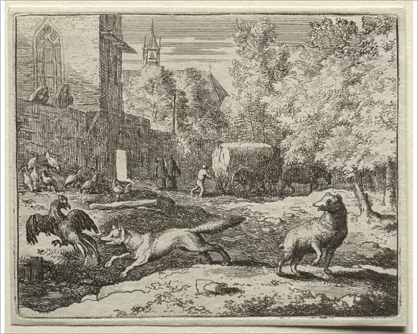 Reynard the Fox: Reynard Chasing Hens. Creator: Allart van Everdingen (Dutch, 1621-1675)