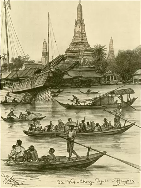Wat Chaeng, Bangkok, Siam, 1898. Creator: Christian Wilhelm Allers